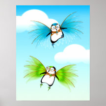 Fantastisches fliegendes Guins Poster