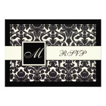 Farbe der PixDezines uAwg Schwarz-Flora Damask/DIY Einladungskarte