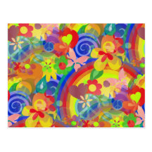 Farben des Blumen-Powers Postkarte