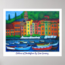 Farben des Portofino Malerei-Druckes Plakatdruck