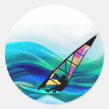 FarbfilmWindsurfer in einem Taifun Aufkleber