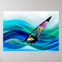 FarbfilmWindsurfer in einem Taifun Poster
