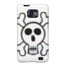 Farbiger Punkt-Totenkopf mit gekreuzter Knochen Galaxy S2 Case