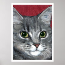 Farbiges Bleistiftzeichnen der Tabby-Katze ~ Posterdruck