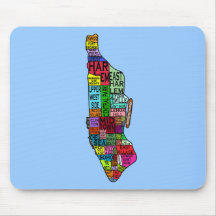Farbunterlegte T-Shirts Manhattans NYC, Kapuzenpul Mauspads