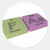 Fas als f-Fluor und als Arsen Runde Aufkleber