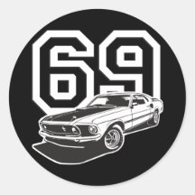 Fastback 69 runder sticker