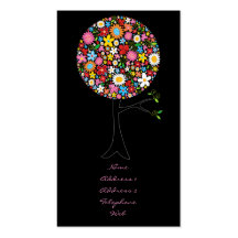 fatfatin Frühlings-Blumen-Pop-Baum Businesscard Visitenkarte