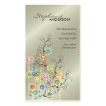 fatfatin Groovy Blumen-Garten-Silber-Visitenkarte