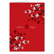 fatfatin weiße Sakuras chinesische Hochzeits-Einla Karten