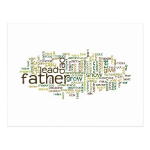 Father Word Cloud Postcard