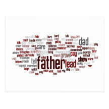 Father Word Cloud Postcard