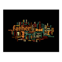Father Word Cloud Postcard