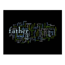 Father Word Cloud Postcard