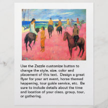 Fauvist, das Gauguin Pferdekunstreiter auf Strand  Flyer Druck