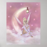 Fee auf dem Mond - Fantasie-Druck Plakate