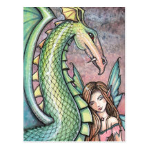 Feenhafte Drache-Postkarte durch Molly Harrison
