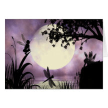 Feenhafte moonlit Teichanmerkungskarte