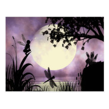 Feenhafte moonlit Teichpostkarte
