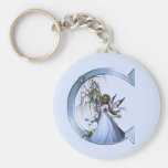 Feenhaftes blaues Monogramm C Schlüsselbänder