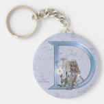 Feenhaftes blaues Monogramm D Schlüsselband