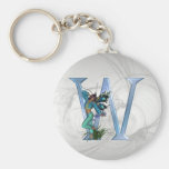 Feenhaftes blaues Monogramm W Schlüsselband