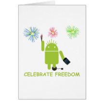 Feiern Sie Freiheit (androiden Softwareentwickler) Grußkarten