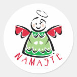 Feiertag Namaste Engel Runde Sticker