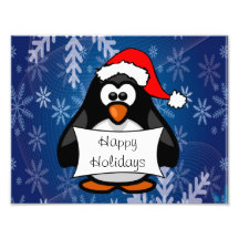 Feiertags-Pinguin Photodruck