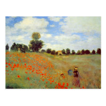 Feld der Mohnblumen, Claude Monet Postkarte