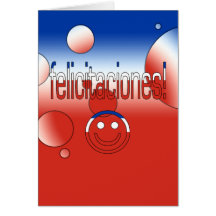 Felicitaciones! Chile-Flagge färbt Pop-Kunst Grußkarten