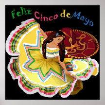 Feliz Cinco Druck Des Mayo Plakatdrucke