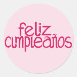 Feliz Cumpleaños Pink Aufkleber