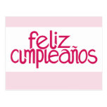 Feliz Cumpleaños Pink Postkarte