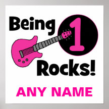 Felsen 1 sein! mit rosa Gitarre Plakatdrucke