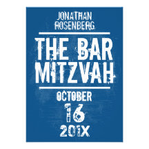 Felsen-Band-Bar Mitzvah alle Einladung tippen Blau