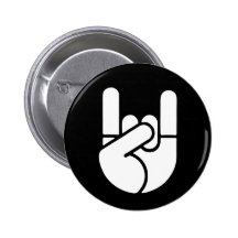 Felsen-HandSchablone Anstecknadelbutton
