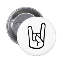 Felsen-Handzeichen Anstecknadelbutton