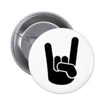 Felsen-Metallhand Button