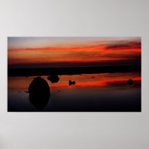 Felsen-Pool-Sonnenuntergang Plakatdruck