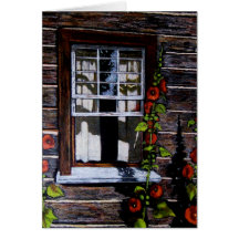 FENSTER AN OBEREM KANADA-DORF GRUßKARTEN