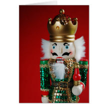Festive christmas nutcracker greeting card