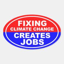 Festlegungs-Klimawandel schafft Jobs Aufkleber