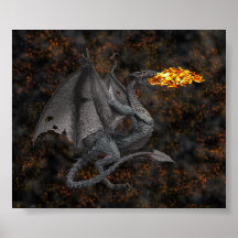 Feuer-Atmendrache Plakatdrucke