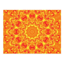 Feuer-Blumen-Kaleidoskop Postkarte