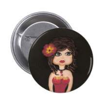 Feuer-Mädchen-Quantums-Süsse-Mädchen-Knopf Button