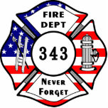 Feuerwehrmann 9/11 vergessen nie 343 acryl ausschnitt