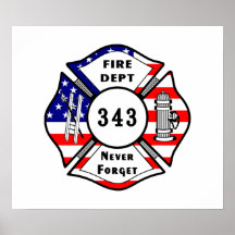 Feuerwehrmann 9/11 vergessen nie 343 plakatdrucke