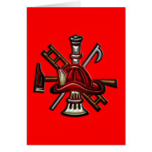Feuerwehrmann-Feuer und Rettungs-Abteilungs-Emblem Grußkarte