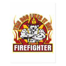 Feuerwehrmann mag es heiß postkarten